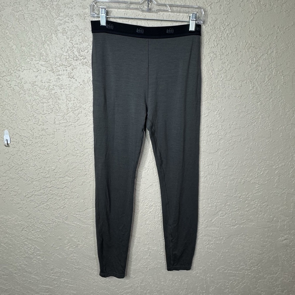 REI Women's Merino Wool Lightweight Base Layer Leggings Bottoms Size 14/16 Grey